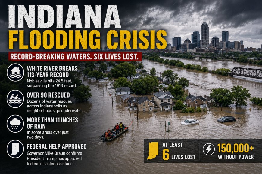 Indiana Flooding: White River Shatters 113-Year Record as Death Toll Rises to Six
